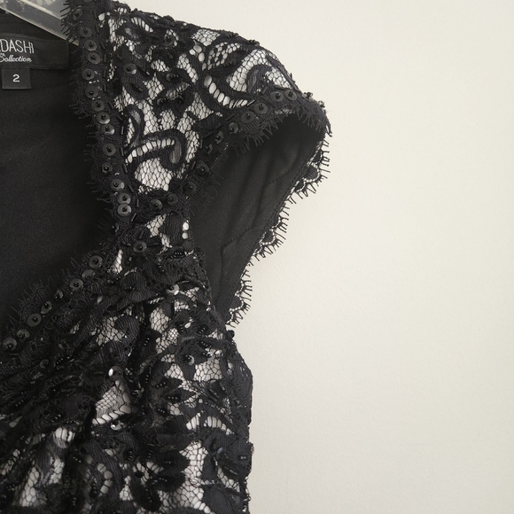 *SOLD* Tadashi Shoji lace dress black sz 2 - Picture 4 of 9